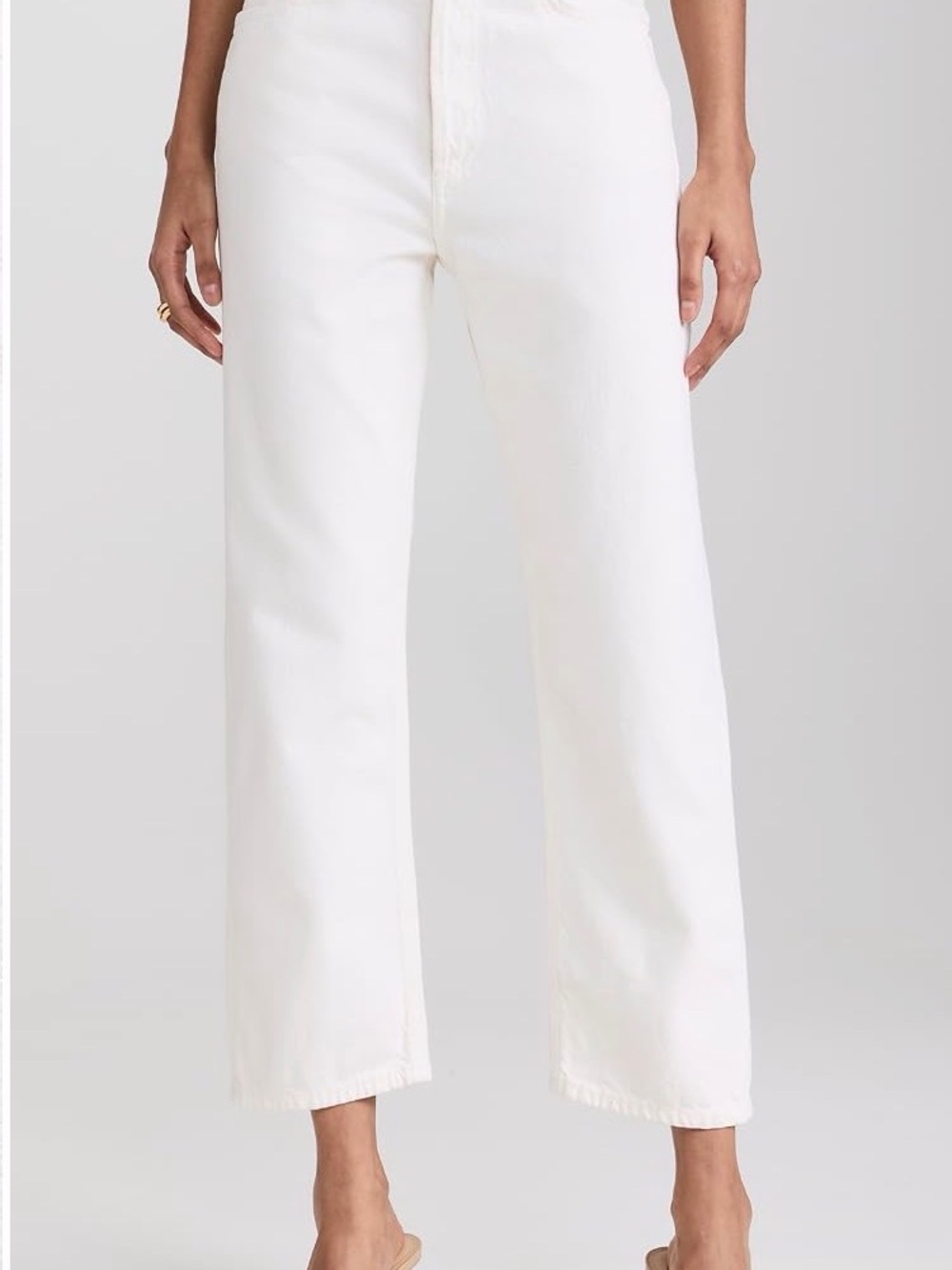 Agolde 90s Crop: White High-Rise Straight-Leg Jeans